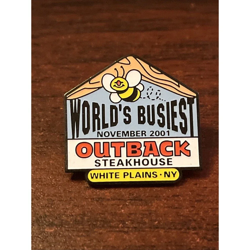 Outback Steakhouse White Plains New York World’s Busiest Bee 2001 Lapel‎ Hat Pin